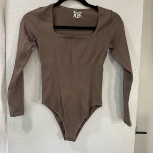 Brown Long Sleeve Bodysuit